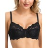 Wingslove Women's Floral Lace Bra, Underwired Bra, Unpadded, Soft Cup,