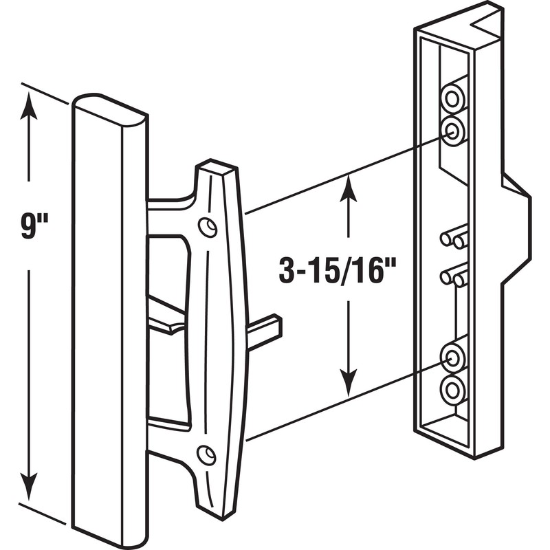 Prime-Line C 1315 Diecast, White, Mortise Style Handle with Outside