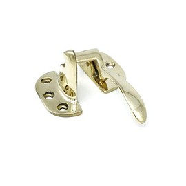 Antique Ice Box Latch, Solid Brass Right Hand 3/8" Offset Ice Box Latch in Non Lacquered Brass, Reproduction of Antique Ice Box Hardware, Beautiful Cabinet Latch Boat Cabinet Latch