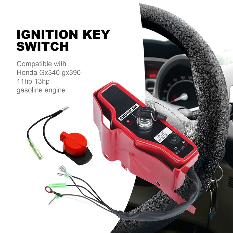 Saihisday GX390 Ignition Key Switch with Keys Replacement for Honda