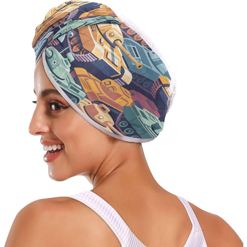 Toalla de microfibra para el cabello con botones absorbentes y