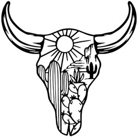 RESACO Cow Skull Metal Wall Art Western Wall Decor Western Bathroom Decorations Southwestern Decor Desert Wall Sculptures for Living Room Bedroom Indoor Outdoor (11 IN X 11 IN)