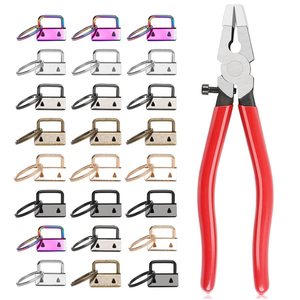 MaxAwe 50 PCS Key Fob Hardware Set, 1 Inch Keychain