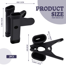 Diakey Brush Clip Easel Watercolor Art Brush Holder Organizer and Storage Drum Stick Holder Black 2 Pack