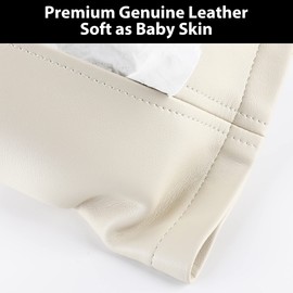 KINIVA Car Tissue Holder Sun Visor Napkin Tissue Box Holder for Car Visor Leather Tissue Holder DOX Dispenser for Car Bathroom (15 White)