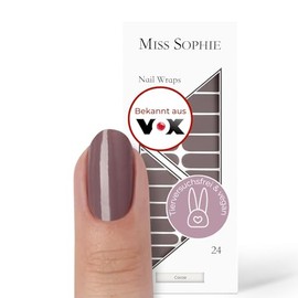 Original Miss Sophie Nagelfolien Cocoa I 24 ultra-dünne Nagellack-Streifen einfarbig I Für Finger- & Fußnägel I Hält auf Natur- sowie lackierten, Acryl-, Gel- & Shellac-Nägeln