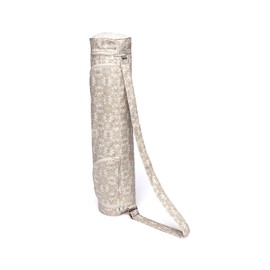 Bodhi Yoga Bag ASANA Bag Cotton Maharaja Collection Yoga Mat Bag in Various Sizes Cotton Bag for Yoga Mat & Accessories Includes Outer Pockets 70 cm Madurai / Ecru