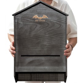 Ciiktopia Large 3 Chamber Wooden Bat House for Hanging and Pole, Ideal for Outdoor Bat Houses and Bat Boxes, Easy Install Hardware Included (Black)