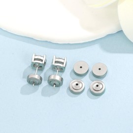 Earring Backs for Studs,6PCS Dics Earring Backs for Droopy Ears, Heavy Earrings, Secure Pierced Stainless Steel Earring Replacements, Large Heavy Earring Support Backs