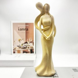 PIGPIGFLY Couple Hugging Statue, Decorative Figures,Living Room,Home Store Decoration,Modern Abstract Art Sculptures Decoration,Office Decorations,Polyresin,Gift(Sandstone)