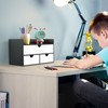 Wisuce Desk Organizer with Drawers - Bamboo Desktop Organizer Storage