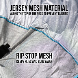 Professional's Choice Comfort-Fit Fly Neck Cover | Jersey Mesh Material | Universal Size (Pacific/Blue)