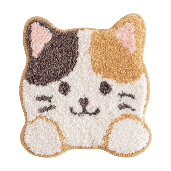OKA Fundit Animal Decoration Mascot (Lid Cover) Beige (Cat) (Cats, Cute Pets, Triltoise Cats, Adsorption, Fluffy)