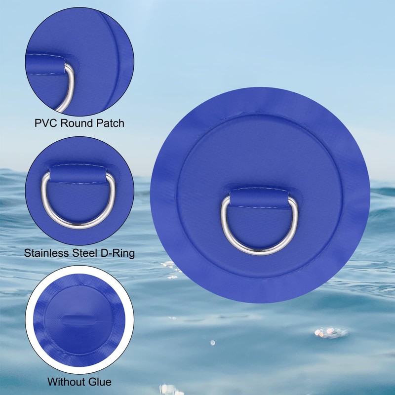 PATIKIL 4.3" Paddle Board D Rings, 6 Pcs Stainless Steel