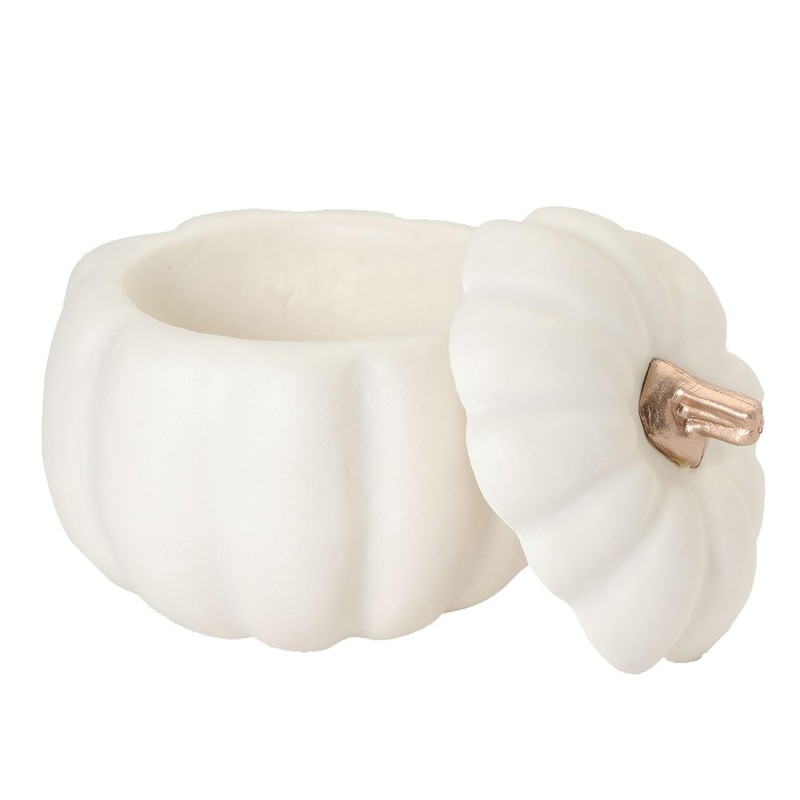 Tokyodo Decoration Pumpkin with Lid, White, Φ3.9 x H3.9 inches