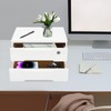 2 Drawers Wooden Desktop Storage Box with Lockable Drawers, Wooden