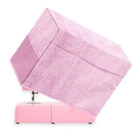 TEQIN Sewing Machine Cover with Storage Pockets,Foldable Sewing Machine Protective Cover,Universal Dustproof Protective Quilted Dust Cover Compatible with Most Standard Sewing Machines Pink