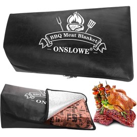 BBQ Blanket for Resting Meat, Reusable Reat Insulated Resting Bag, Smoker Meat Resting Blanket, Insulated Brisket Resting Blanket with Wide Mouth(BBQ Blanket 21in Black)