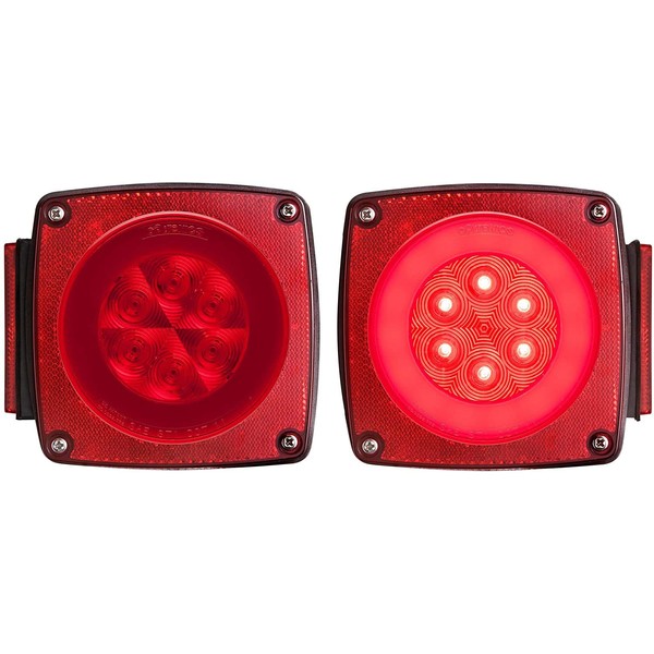 Optronics TLL190RK GloLight Red Square Stud Mount LED Trailer Light
