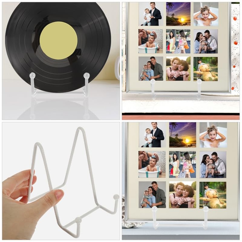 HOLIDYOYO 2pcs Metal Photo Display Stands Plate Display Holder Easel