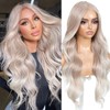 ENCOUNTERU Ash Blonde Wear and Go Glueless Wig with Bangs