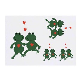 Azeeda 4 x 'Verliebte Frösche' Temporäre Tattoos - Wasserfest, Hautfreundlich & Ungiftig · Transfers in Verschiedenen Größen (TO00064356)
