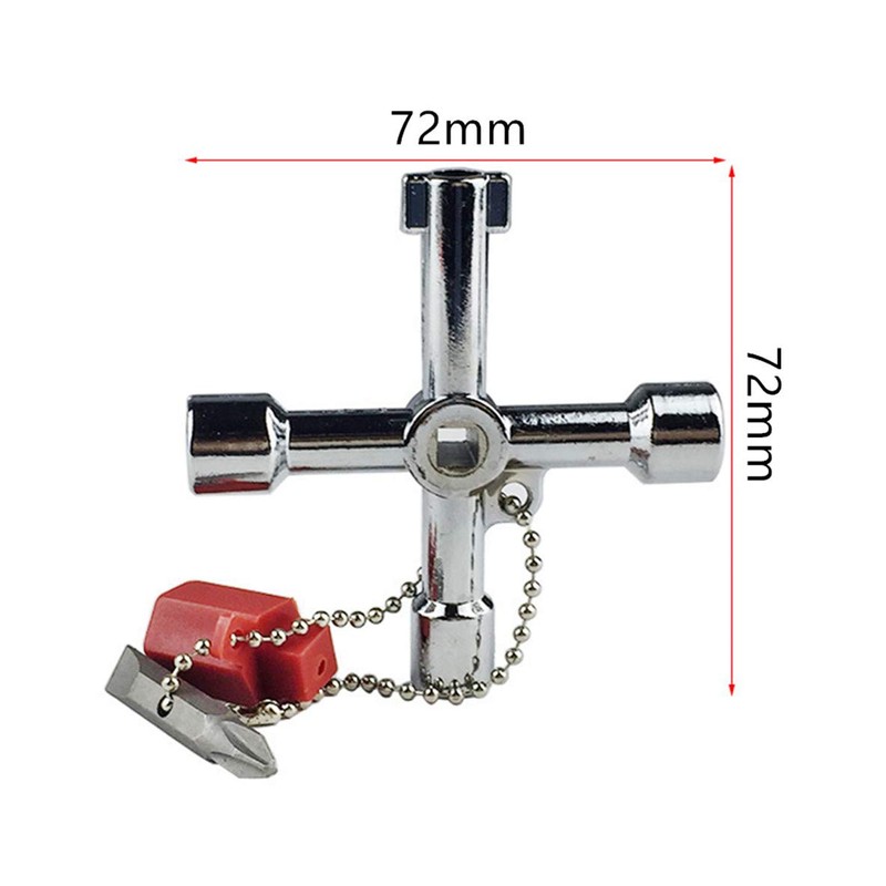 4 in 1 Universal Cross Triangle/Square/Round Key, 4 Ways Multifunction