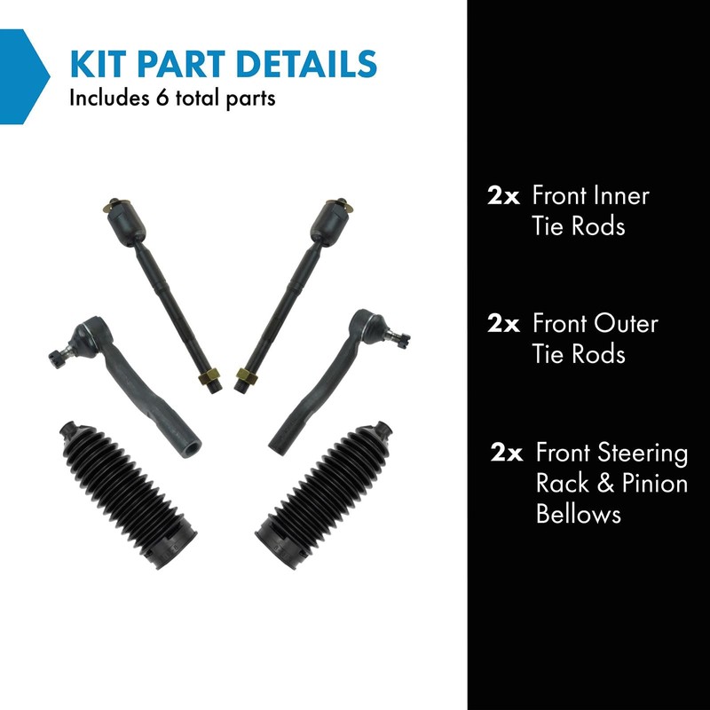 TRQ Front Driver & Passenger Side Inner & Outer Steering