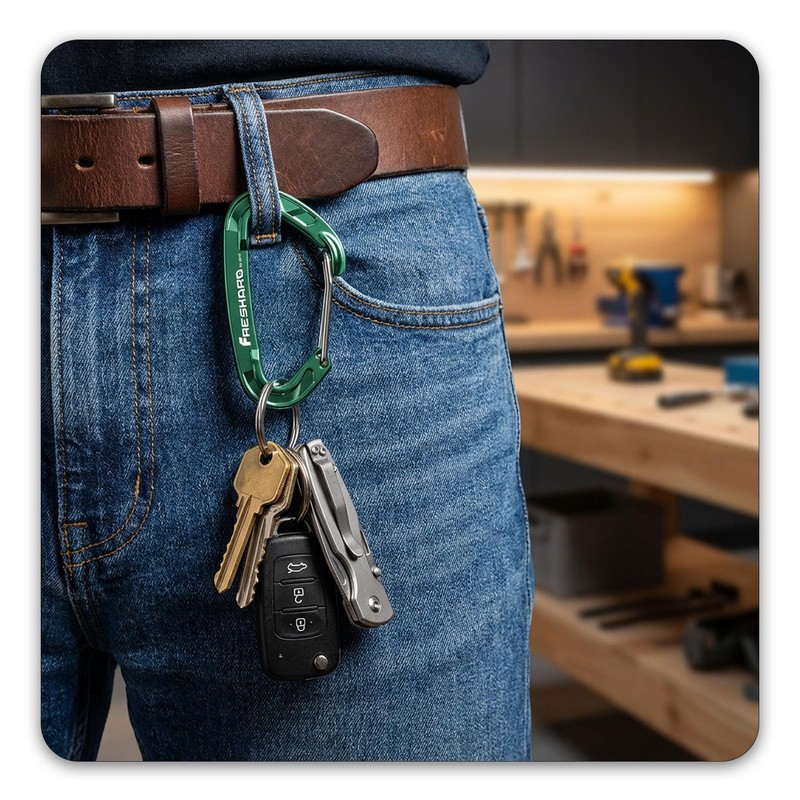 FresKaro 5pack Carabiner Keychain Clip Heavy Duty, Small Sturdy Key