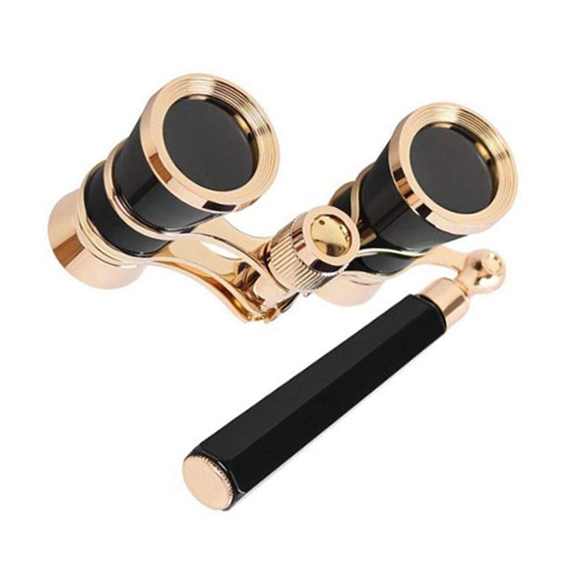 Mini Metal Binoculars 3x25 Lightweight Binocular with Built-in Foldable Handle