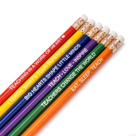 Medical ID Me Set of 6 Colourful Teacher Pencils, Teaching Gifts, Leaving Present, Teach Quotes
