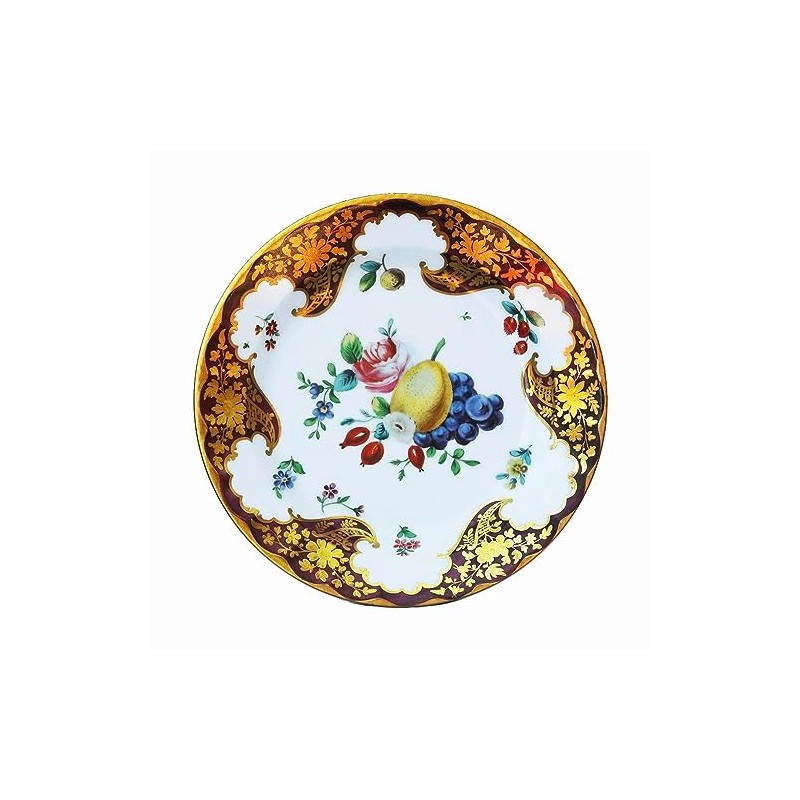 Ashomlean - Worcester Pear & Grapes Plate Plate Painted Tin