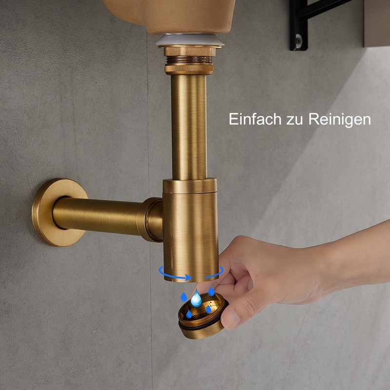 KEOKBON Universal Siphon, Siphon for Sink and Washbasin, Keymark Brass