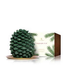 Thymes Frasier Fir Petite Molded Pinecone Candle – Scented Candle with Notes of Crisp Siberian Fir, Cedarwood and Sandalwood - Seasonal House Decor - Scented Candle for a Fresh Home Fragrance