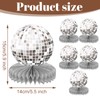 CIGTSICO 6 Pcs Disco Themed Honeycomb Centerpiece, 70s Party Glitter
