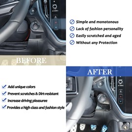 Car Engine Start Stop Button Cover Compatible with Subaru WRX 2022-2024, Push to Start Button Cover Ignition Protective Anti-Scratch Button Decoration Protector Accessories (Carbon Fiber Pattern)
