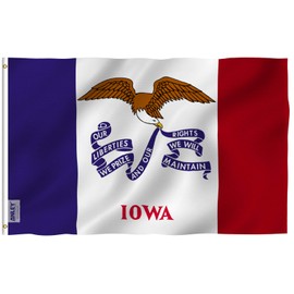 ANLEY Fly Breeze 3x5 Foot Iowa State Flag - Vivid Color and Fade Proof - Canvas Header and Double Stitched - Iowa IA Flags Polyester with Brass Grommets 3 X 5 Ft