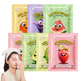 Kids Face Masks for Girls – 7PCS Fruit Hydrating Face Mask Set with Collagen Face Mask & Fruit Extracts – Gifts for Teenage Girls – Skincare for Kids – Teen Skincare – Women's Pamper Set