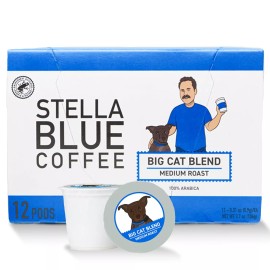 Stella Blue Big Cat Blend Medium Roast Coffee Pack of 12 with Vibrant Flavors