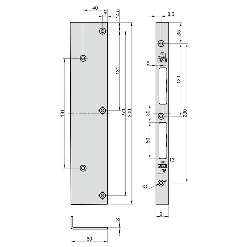 BASI Repair Angle Strike Plate for Interior Doors Room Doors