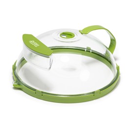 Tasty Microwave Splatter Cover with Built in Water Steamer & Reservoir, 1-Piece, Green