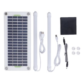 Solar Light Tube 30W 12V5V Dual USB LED Solar Panel Powered Camping Tent Light with Waterproof Battery Box for Hiking