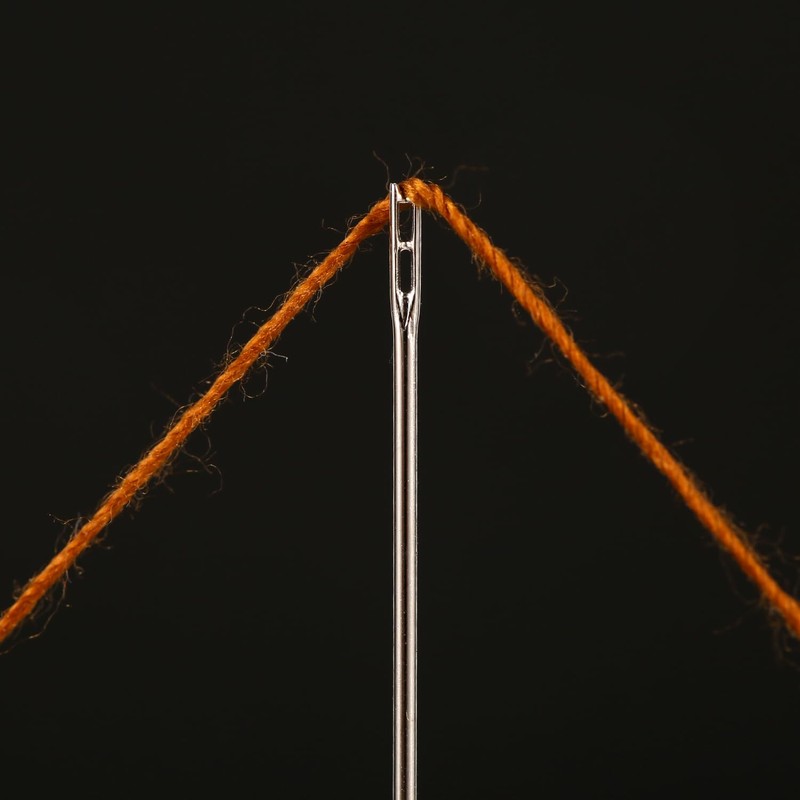 12pcs Self Threading Needles with 12pcs Large Eye Sewing Needle,