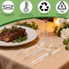 Zcaukya Clear Plastic Silverware Set, 300 Count