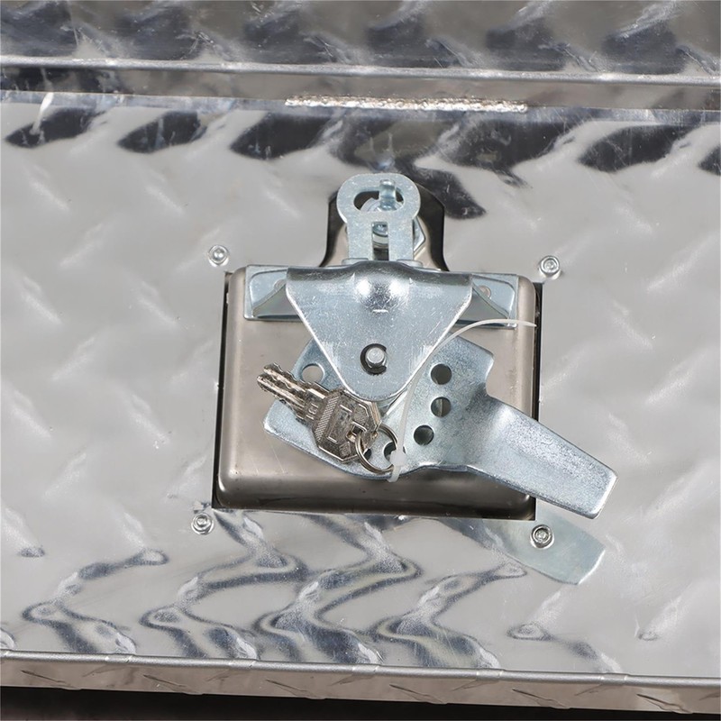Thomletha 24-Inch Silver Aluminum Tool Box with Lock and Key,