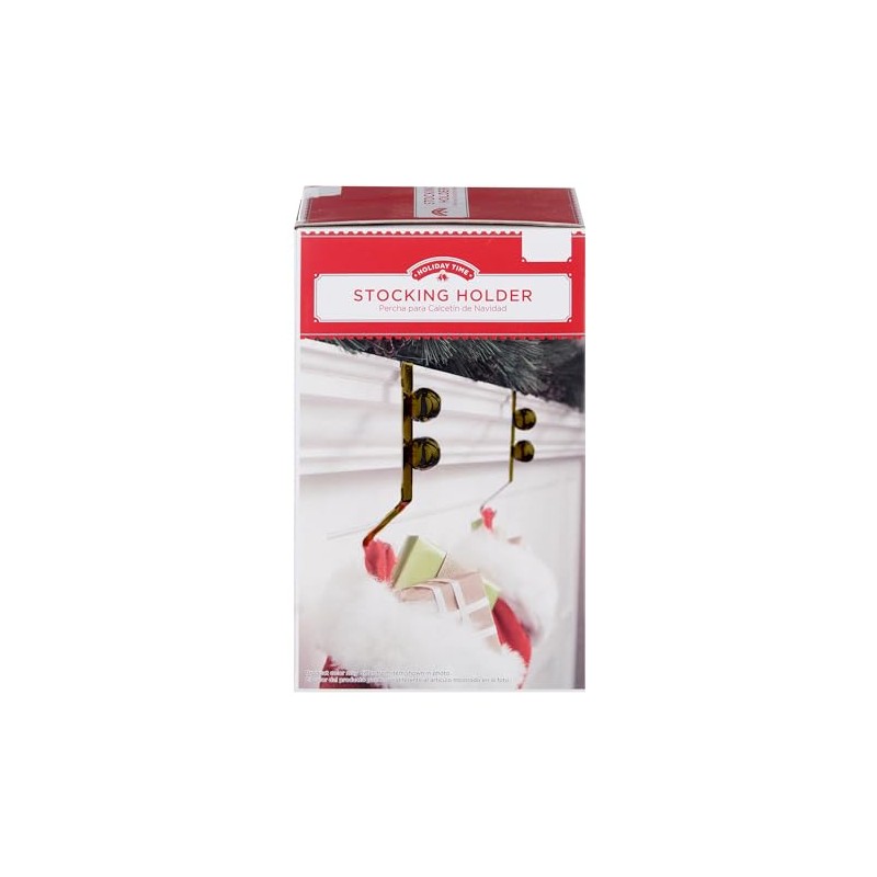 Holiday Time Stocking Holders, Jingle Bell (Bronze) for Home Fireplace