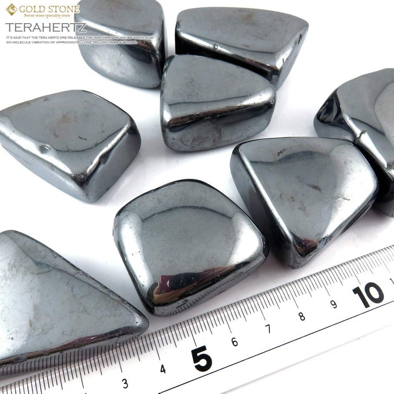 [GOLD STONE] High Purity Terahertz Mineral Tumbled Stone Polished Power