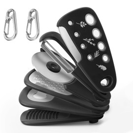 6 PCS Portable Kitchen Gadget, Kitchen Gadgets Set Space Saving with 2 Pieces Carabiner, Multifunctional Fruit Peeler, Grater, Peeler, Pizza Cutter, Large Grinder, Stainless Steel Camping Accessories