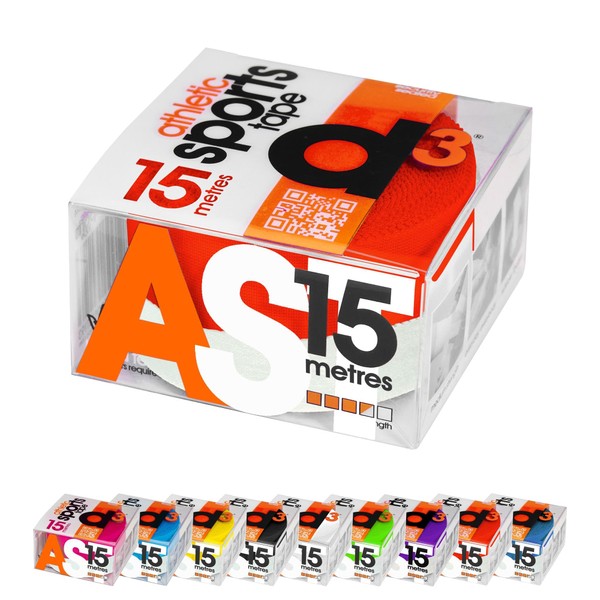 d3 AST Athletic Sports Tape Dual Roll Red/White 12.5mm +
