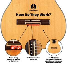 Alba Guitar Beads Red Beads for Nylon Classical guitars, Flamenco Guitars, Ukuleles